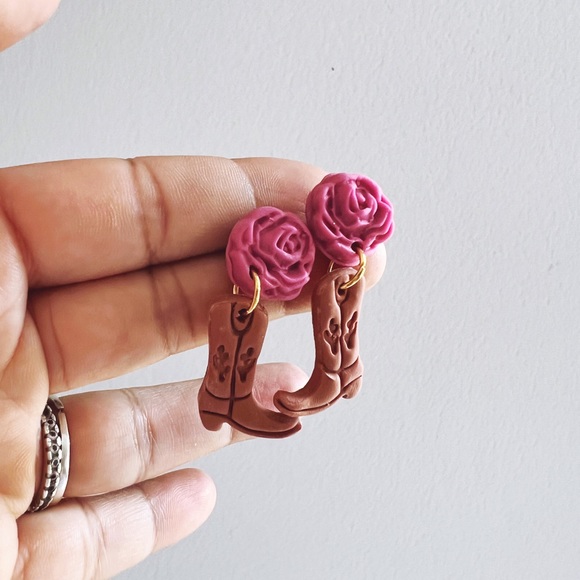 Cowgirl Boots + Rose Earrings - Picture 4 of 7